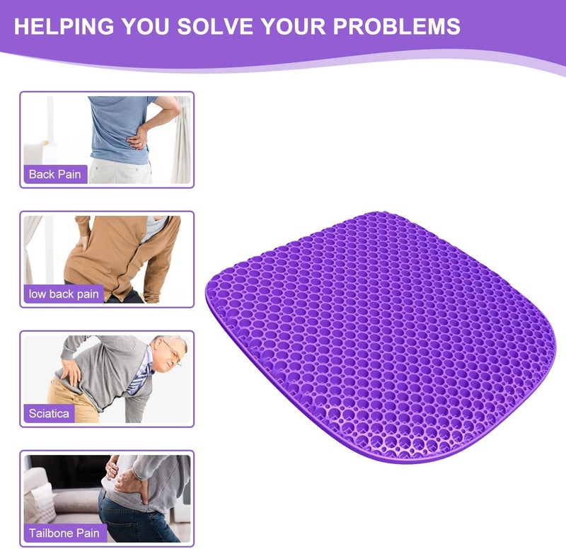 TONINT Large Gel Seat Cushion for Long Sitting with Non-Slip Cover,Soft & Breathable,Seat Cushion for Chair,Car,Office,Desk Chair,Wheelchair (17" x 15") - Image 5